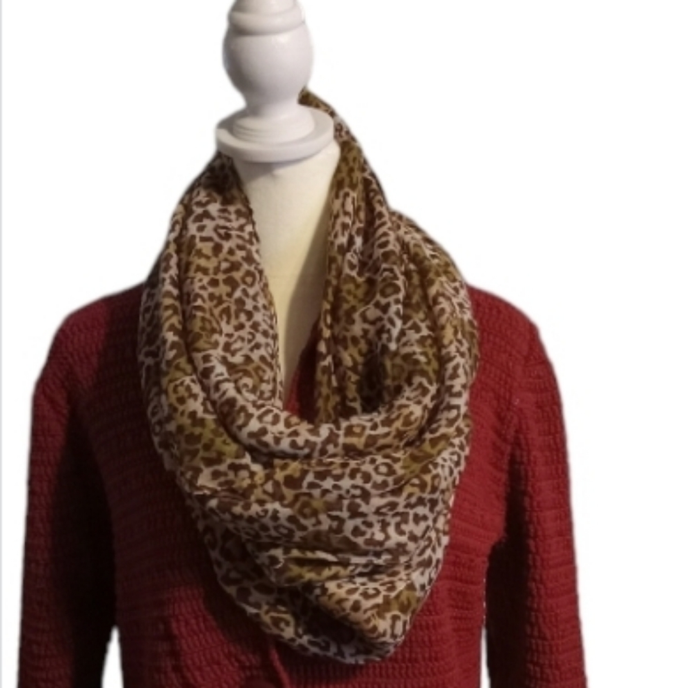 Leopard print infinity scarf
